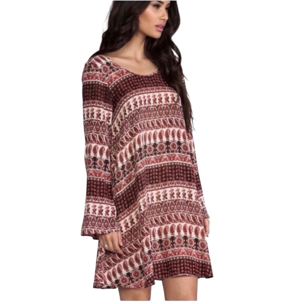 Cleobella x Revolve Elodie Boho Long Sleeve Mini Dress NEW